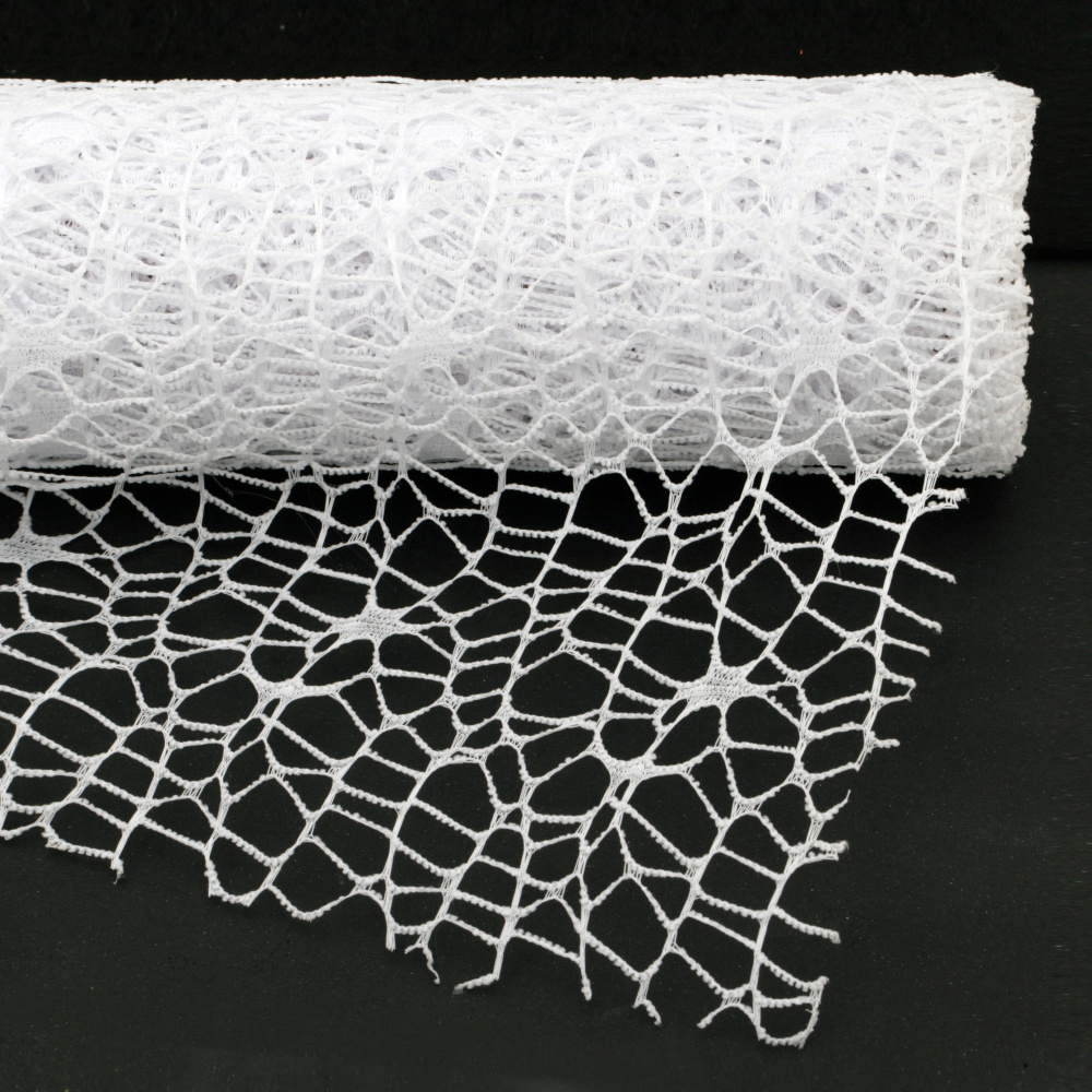 Spider Web Net for Decoration, DIY Crafts Party Halloween 48x450 cm color white