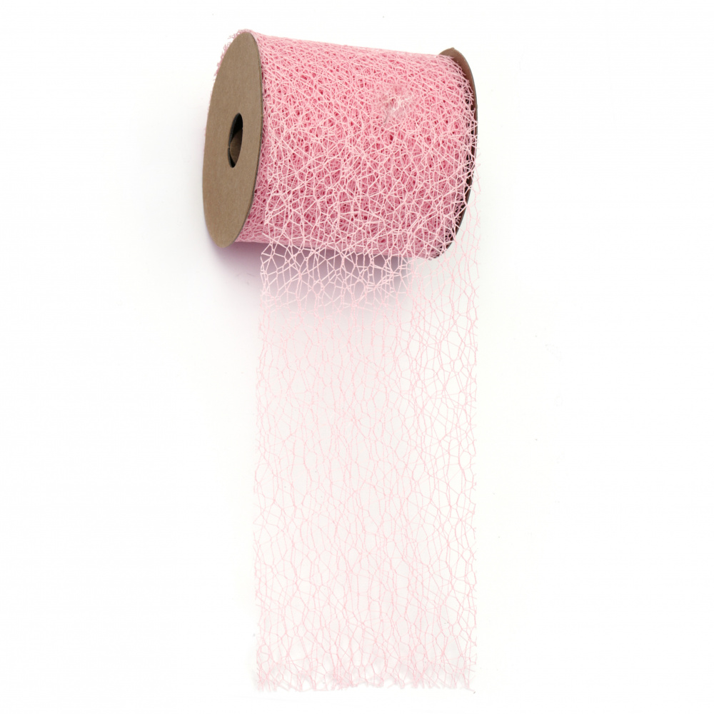 Διακοσμητικό δίχτυ 8 cm ροζ -9 μέτρα