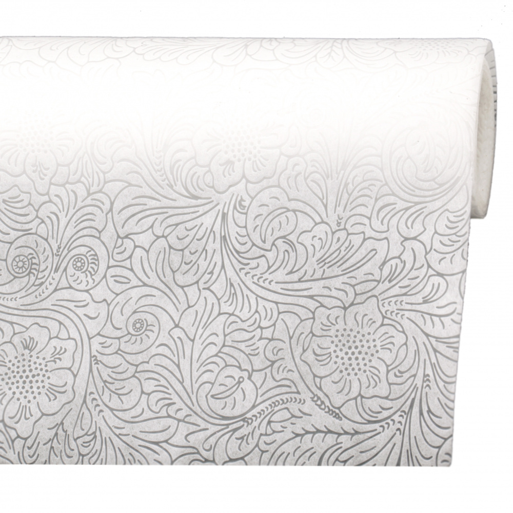 Hârtie textilă 53x450 cm alb