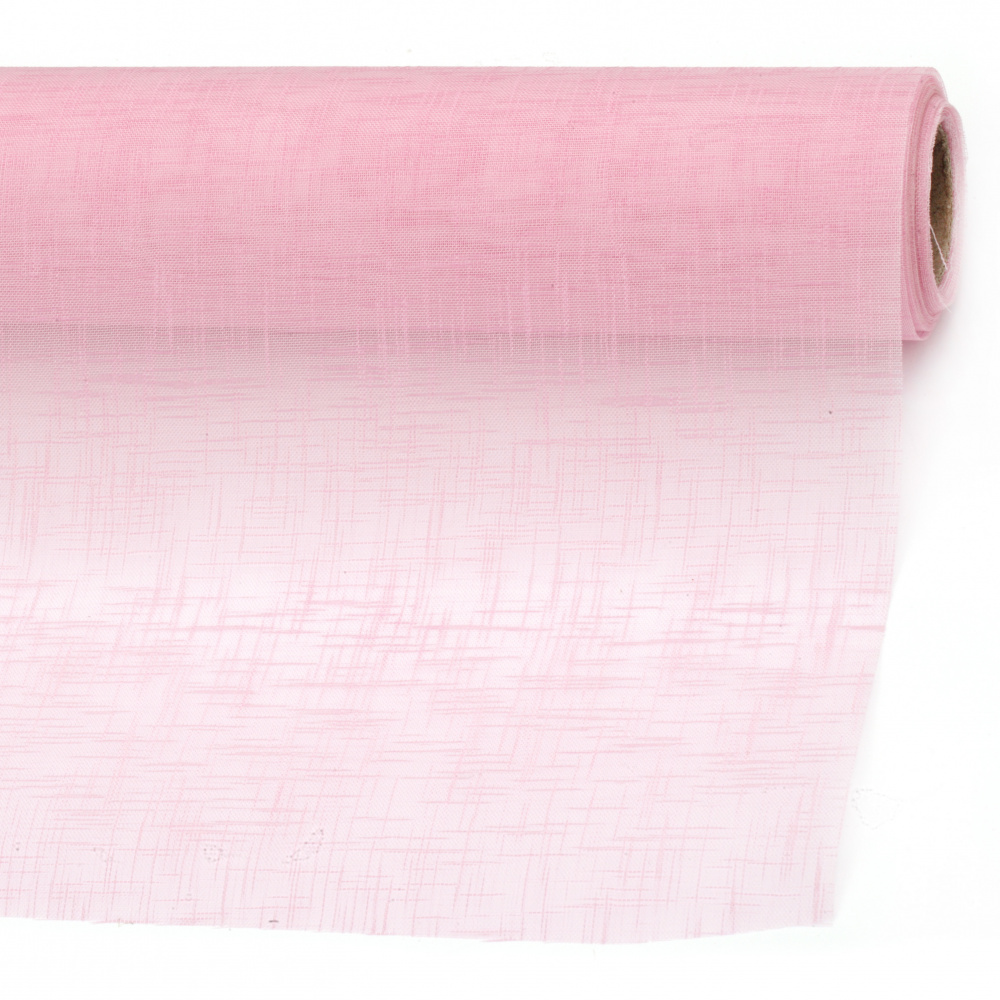 Органза релефна твърда 48x450 см цвят розов