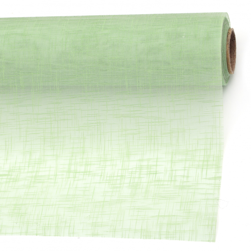 Organza reliefată solid 48x450 cm culoare verde