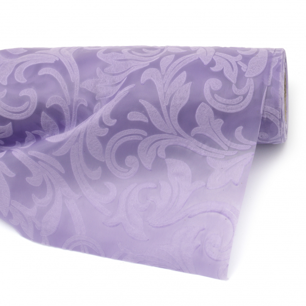 Textile embossed paper ornaments 53x450 cm purple