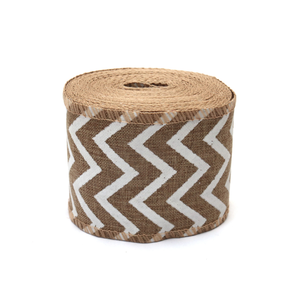 Bedrucktes Juteband, 60 mm, ca. 6 m