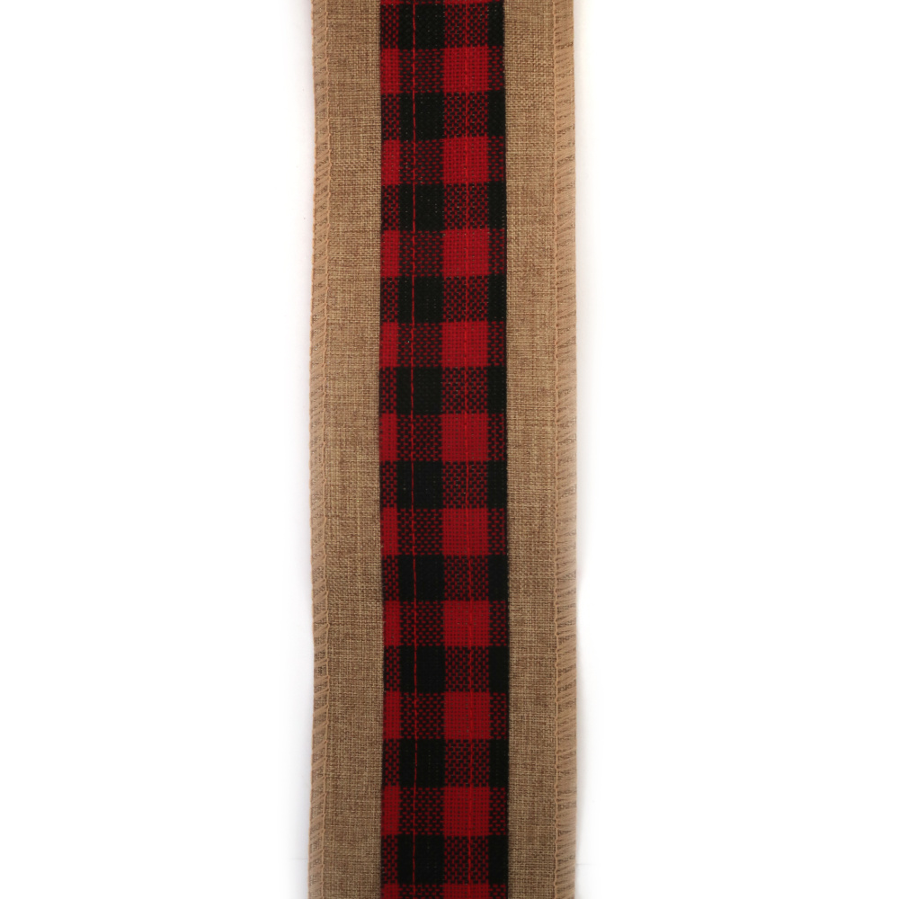 Jutová stuha – základ na aplikácie s textilným lemom, 65 mm × 6 m