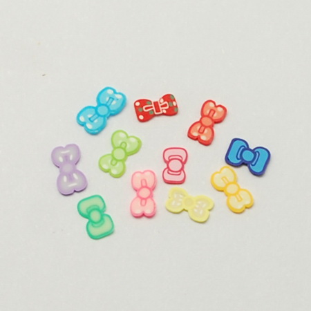 Φιογκάκι, στοιχεία διακόσμησης από Fimo 5x3x1 mm 12 χρώματα σε κουτί ~120 τεμάχια
