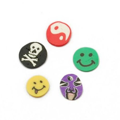 Decoration for gluingn fimo smiles 6 ~ 5x5 ~ 3x0.3 mm 12 types in a box ~ 120 pieces