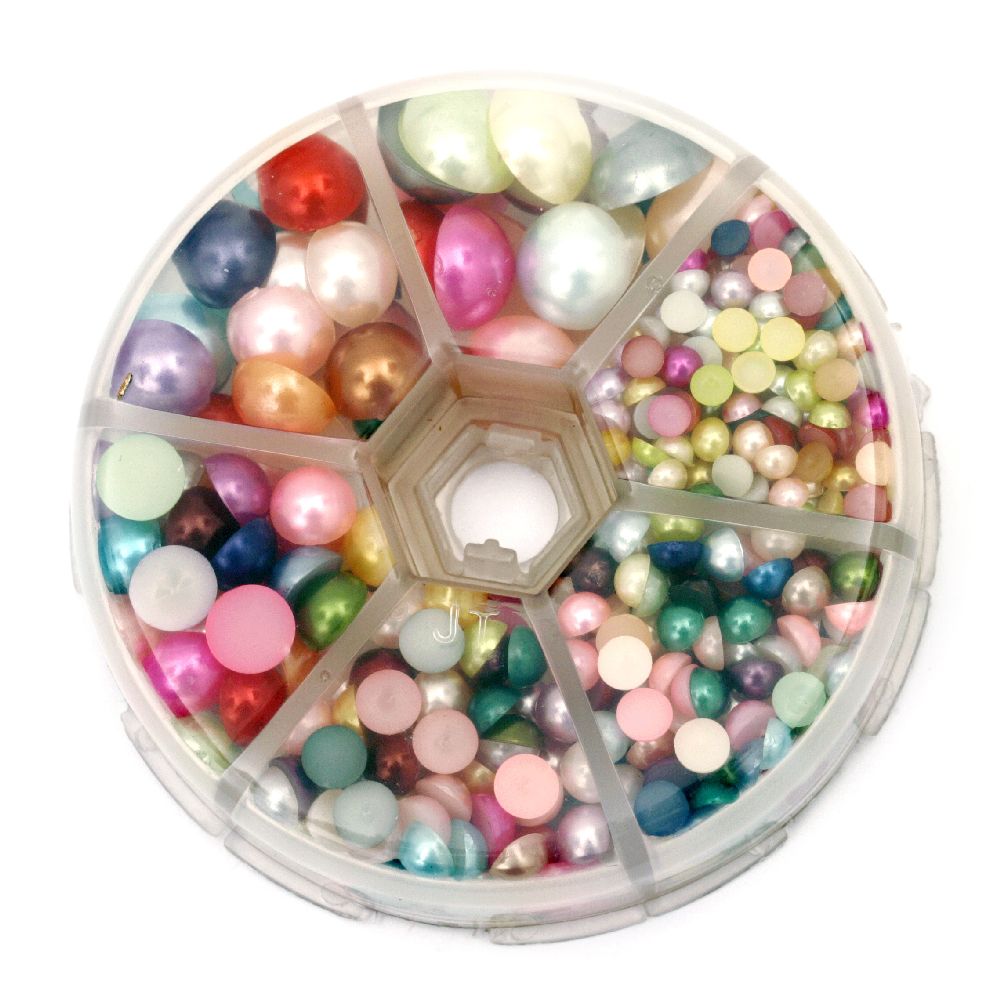 Elements for decoration pearl hemisphere 4 ~ 12x2 ~ 6 mm MIX ~ 760 pieces