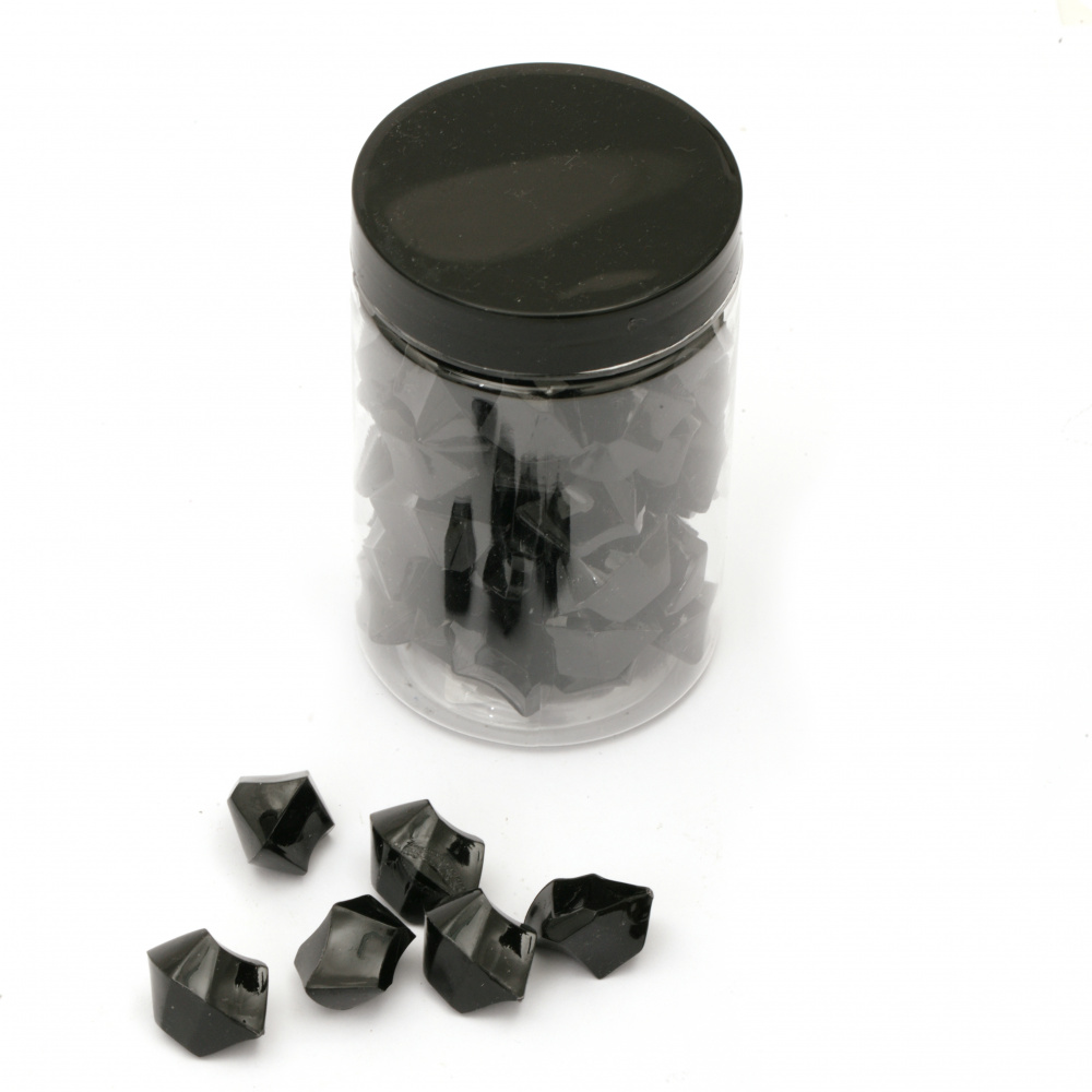 Elements for decoration acrylic crystals 25x18 mm solid black ~ 145 grams ~ 65 pieces