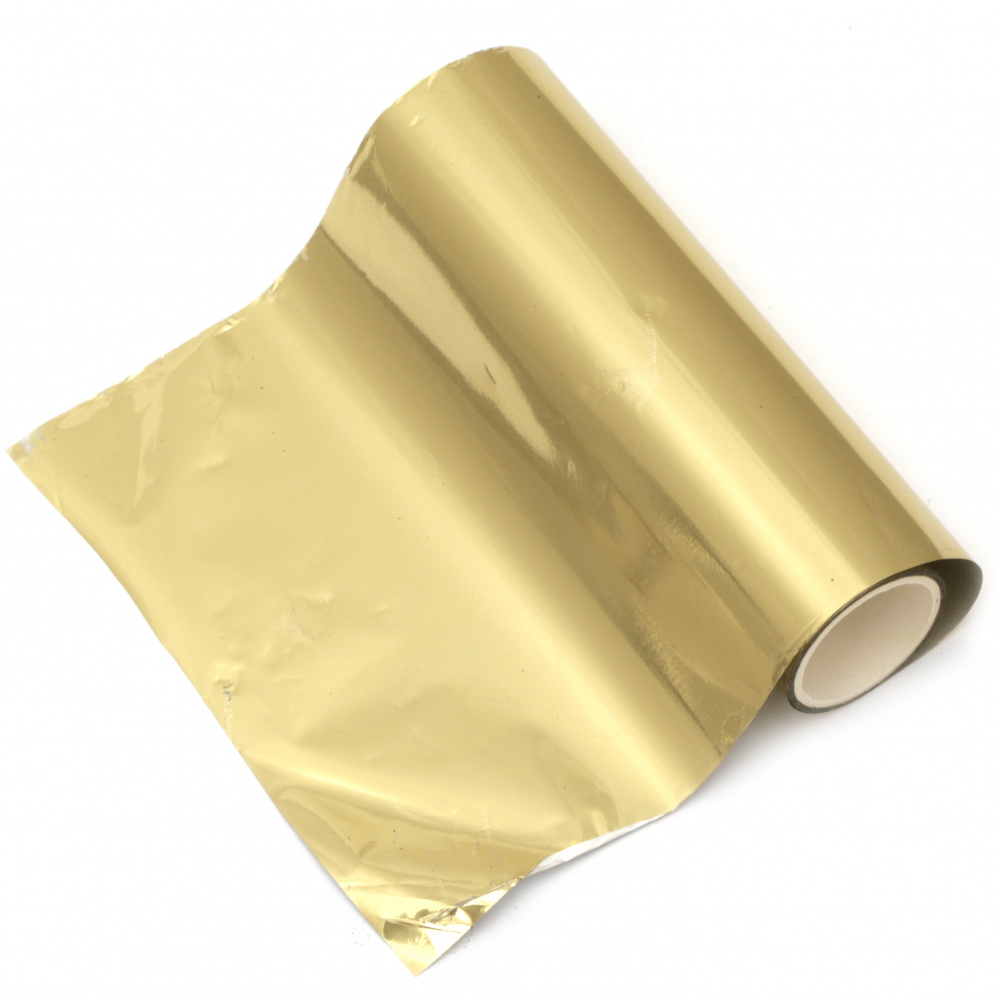 Декоративно фолио цвят злато 125 мм подходящо и за топъл печат матово покритие Hot Foil -5 метра