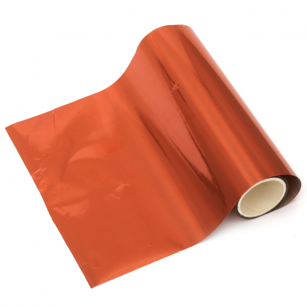 Folie decorativă culoare roșu-portocaliu 125 mm pentru imprimarea caldă a gradientului de culori Fot Folie -5 metri