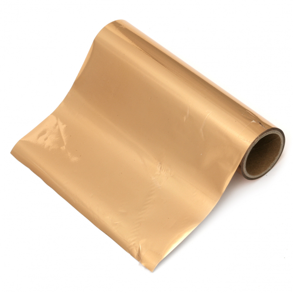 Декоративно фолио 125 мм за топъл печат цвят розово злато Hot Foil -5 метра
