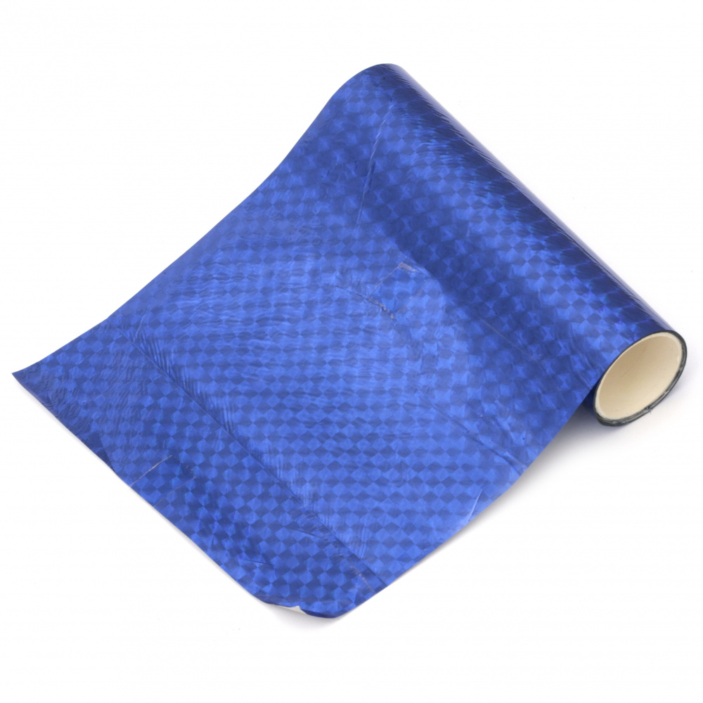 Декоративно фолио цвят син 125 мм подходящо и за топъл печат с диамантен огледален ефект Hot Foil -5 метра