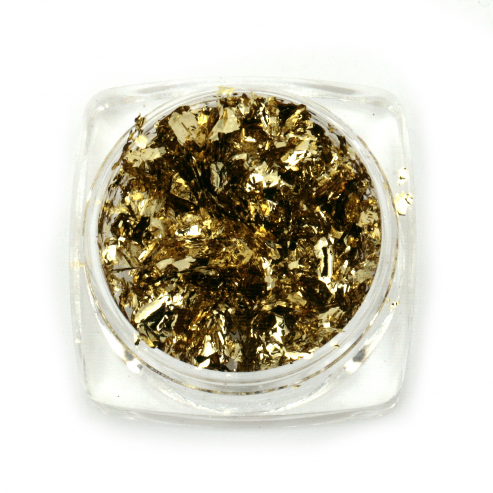 Foil Flakes for a Shattered Glass Effect in a Jar, White Gold Color, 3 ml (~1 gram)