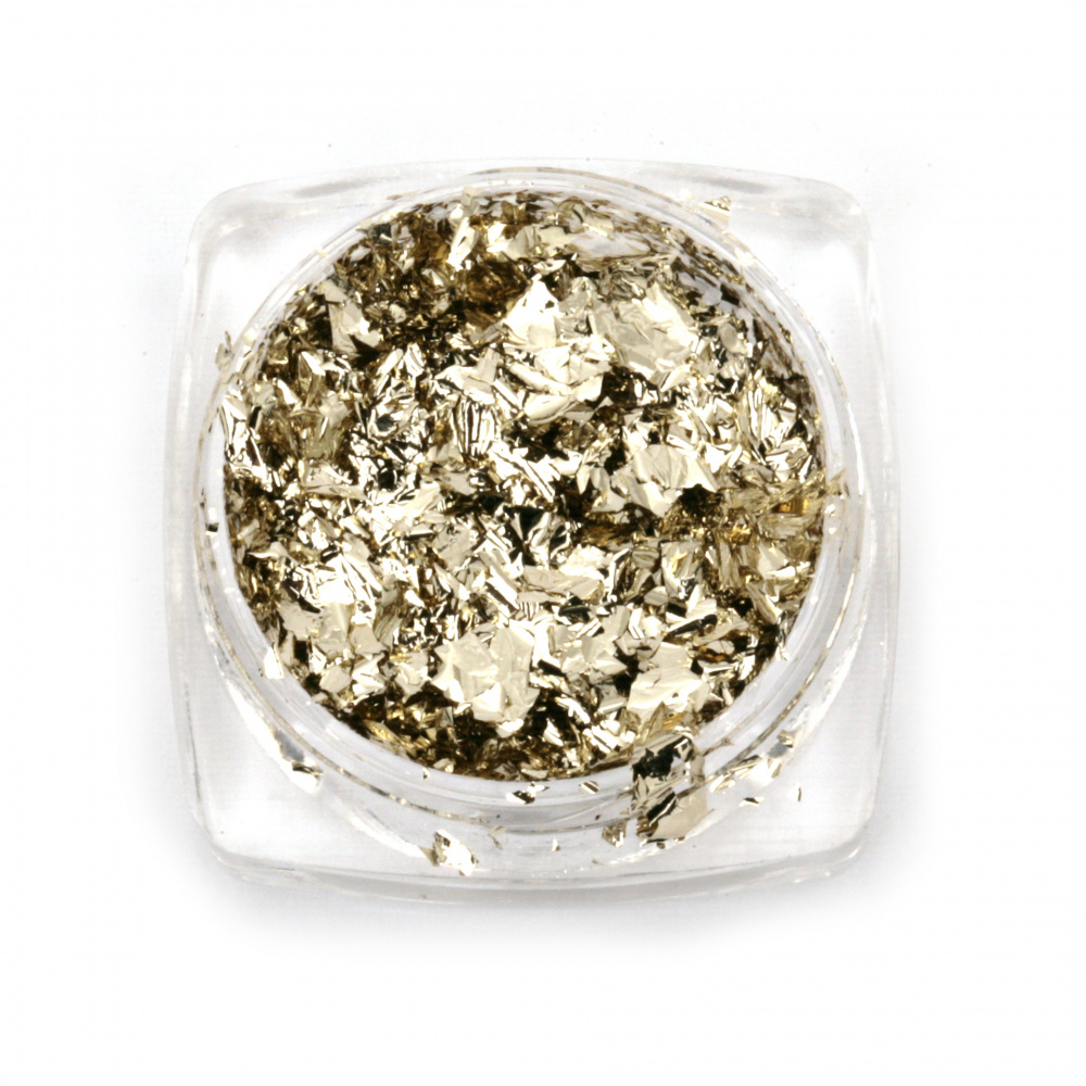 Foil Flakes for a Shattered Glass Effect in a Jar, Gold/Diamond Color, 3 ml (~1 gram)