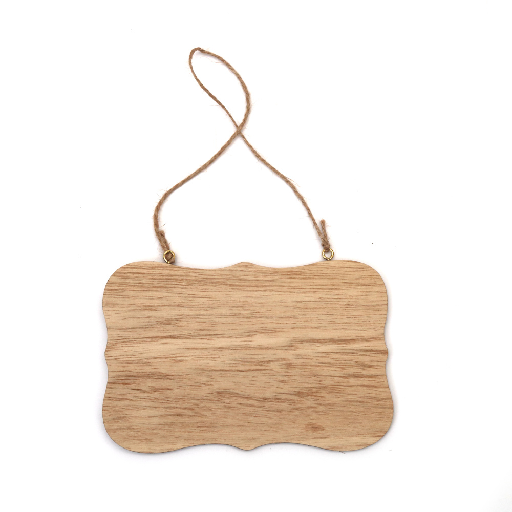 Creative Natural Wooden Hanging Sign with String – 150x100x3 mm – Ideal for Customized Messages, Home Crafts & Decorations
