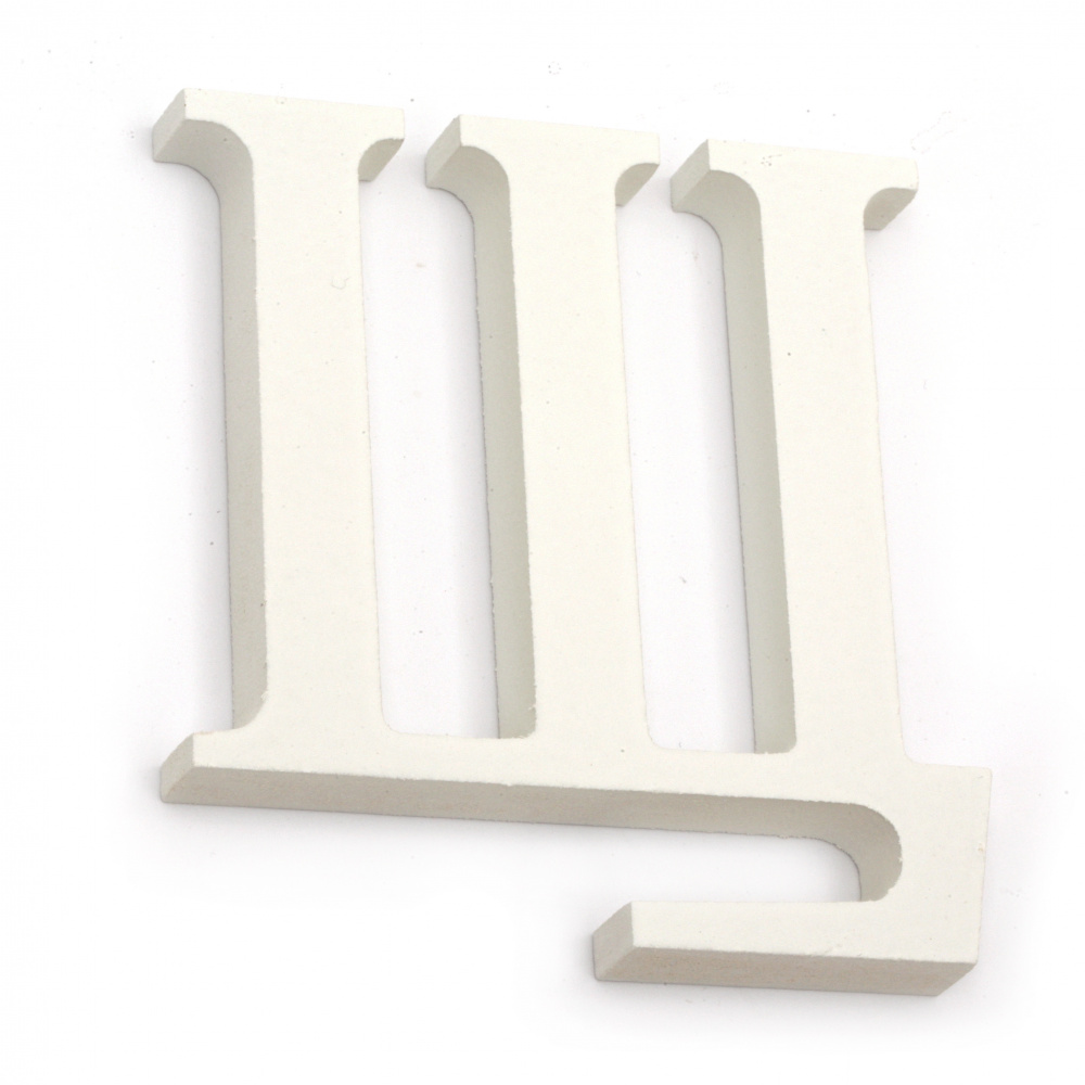 Letter wood "Sh" 110x105x12 mm - white