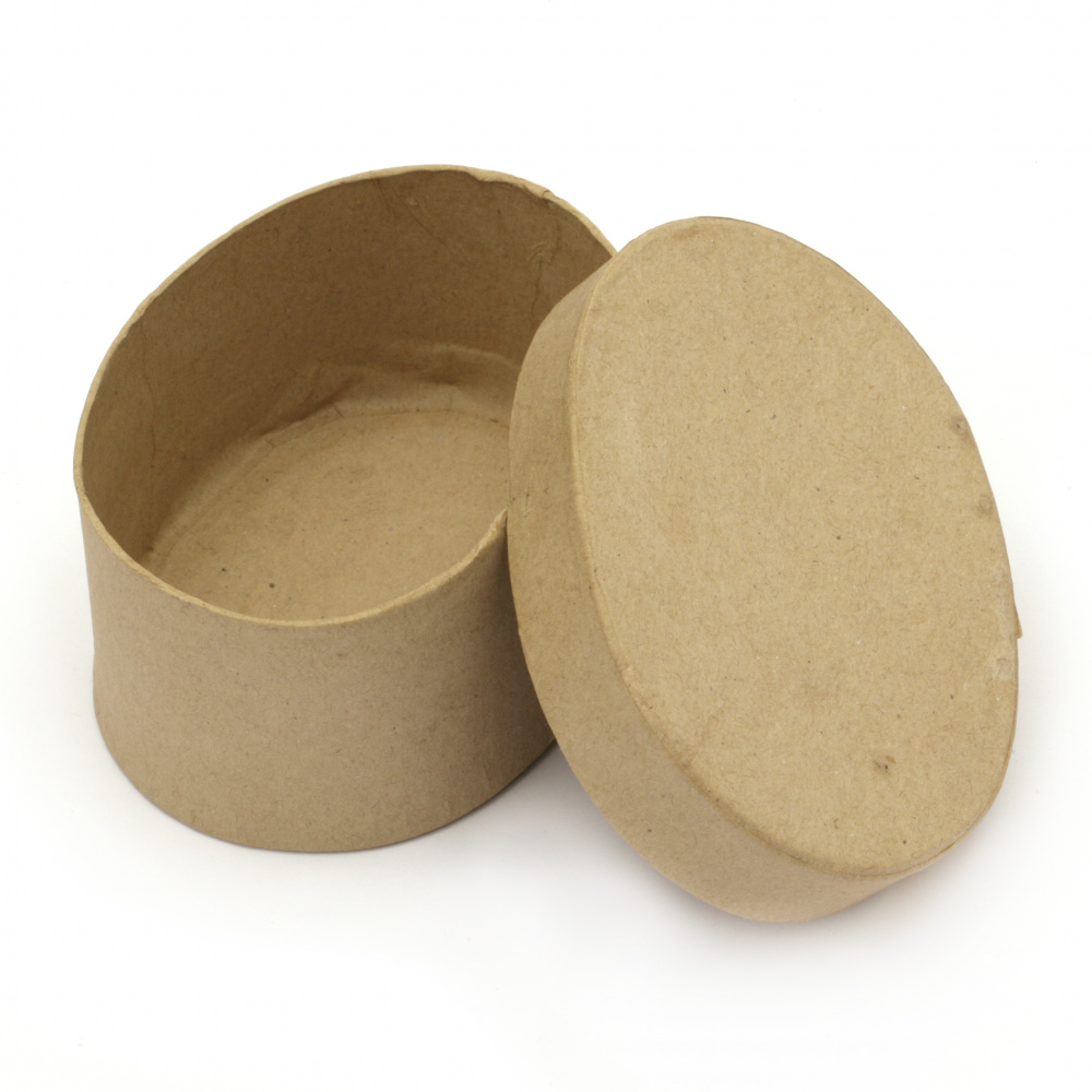  Paper mache box 10-12x5 cm for decoration brown assorted shapes