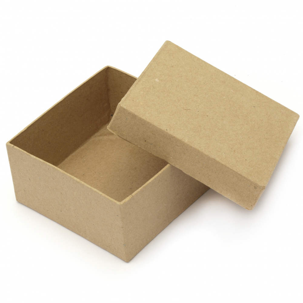  Paper mache box 10-12x5 cm for decoration brown assorted shapes
