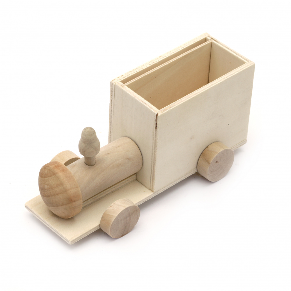 Wooden train 145x70 mm Pencil Holder color  white     