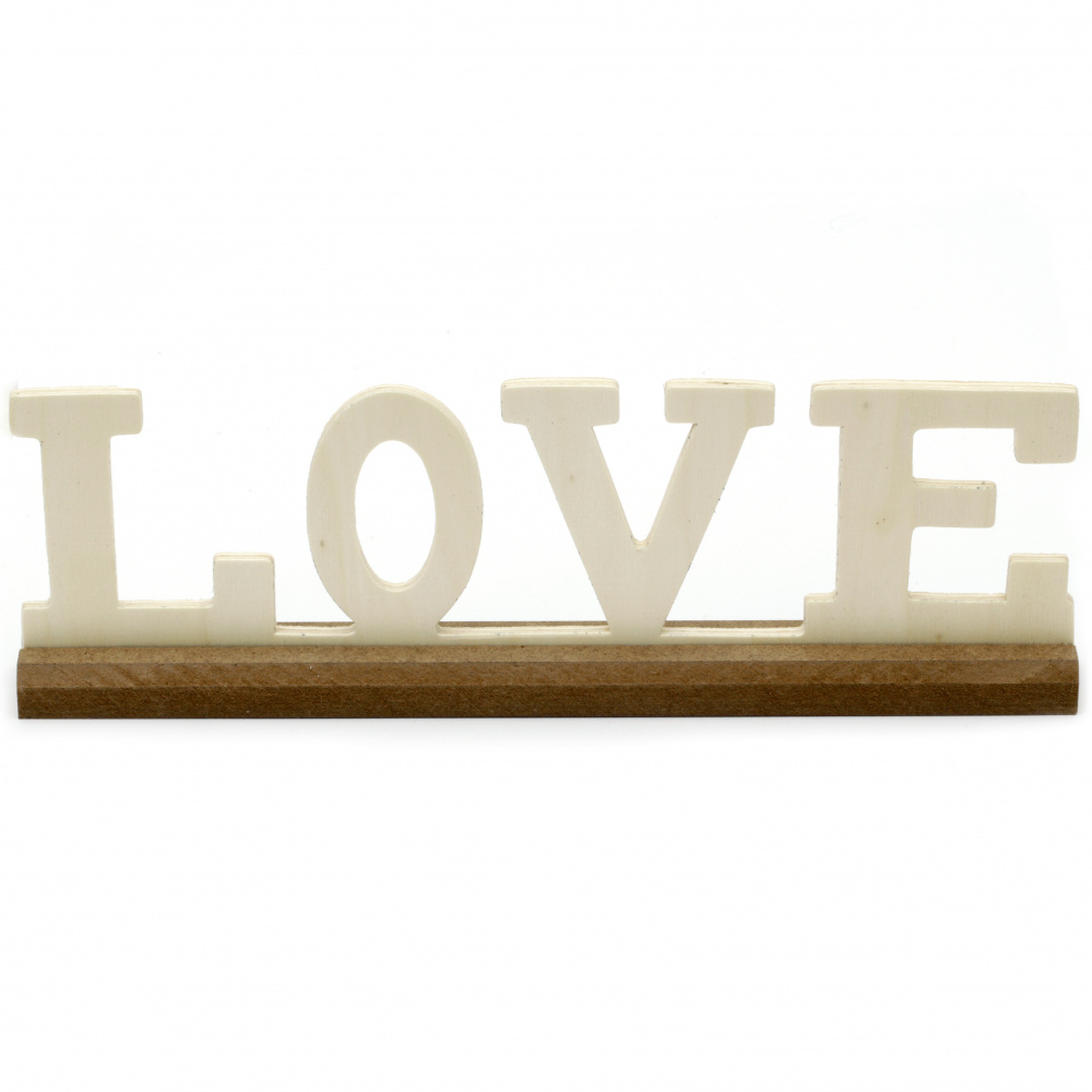 Επιγραφή ξύλινη "LOVE" 285x85x30 mm με βάση