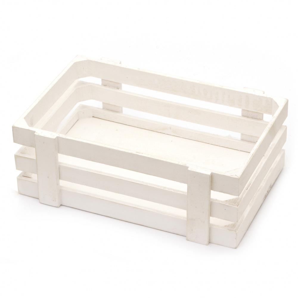 Wooden crate 260x170x90 mm white for crafty way to organaise your tools, books, albums