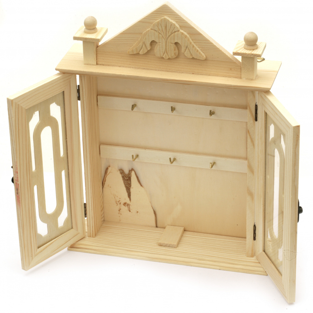 Wooden box  for keys with ornament 290x220x62 mm
