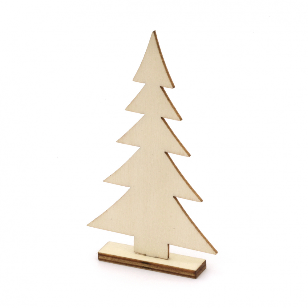 Wooden fir tree for decoration 93x53x10 mm - 2 pieces