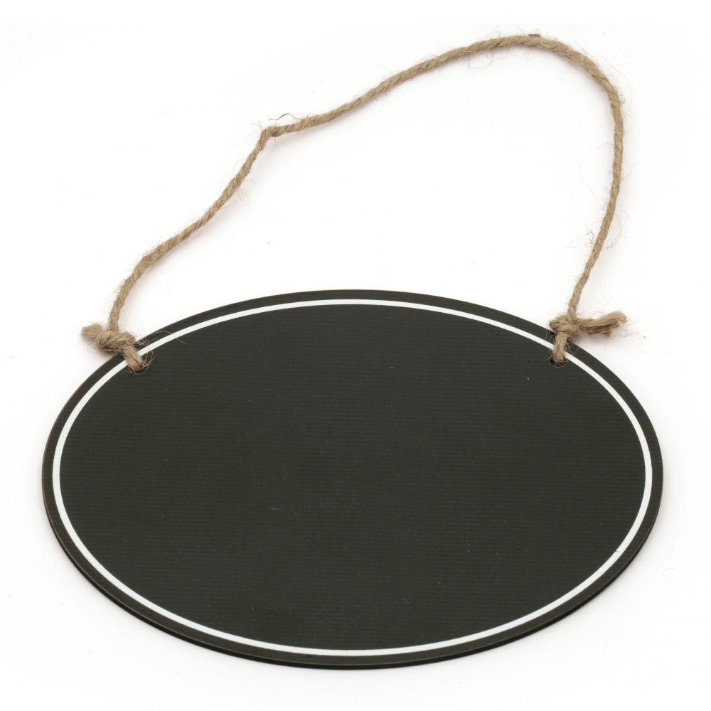 Ellipse wooden chalkboard with rope 200x150x3 mm 