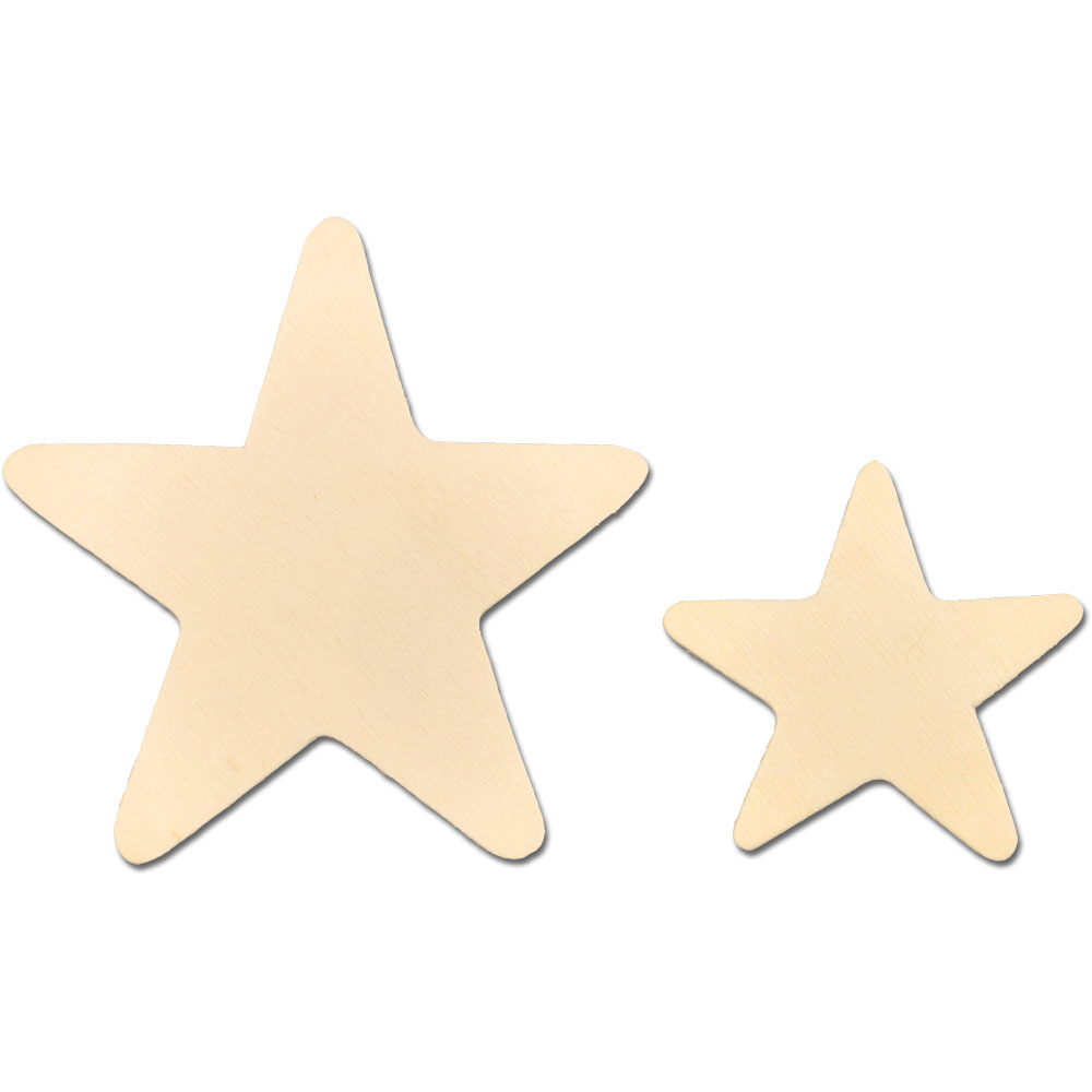 Ξυλινα αστέρια για διακόσμηση 23 ~ 65 mm -10 τεμάχια