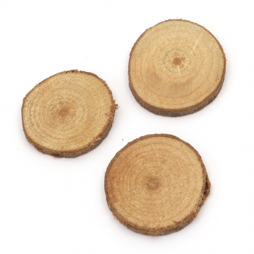 Wooden washer for decoration 35x40x5 mm -10 pieces