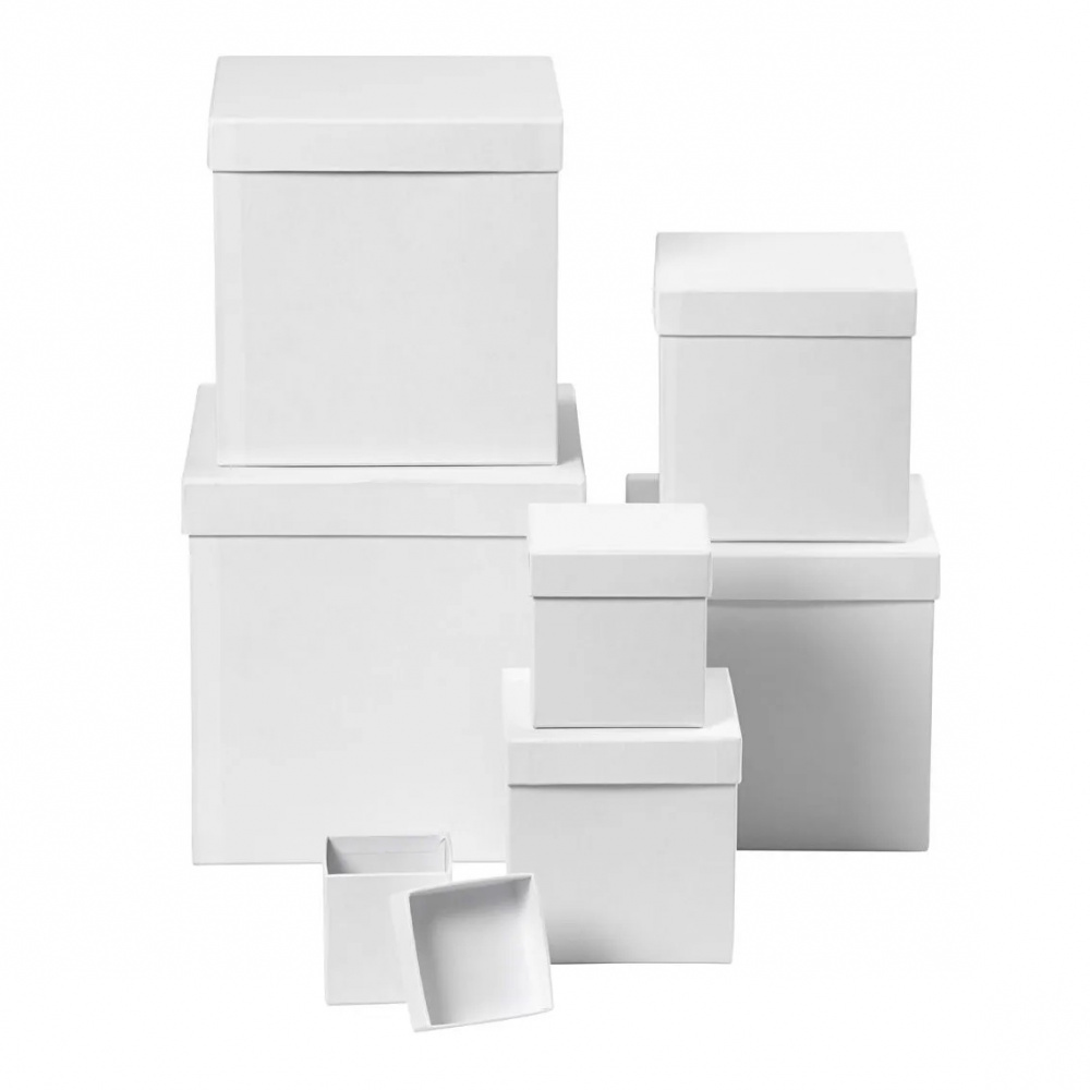 Cutie pătrată din papier-mâché 15x15 cm CREATIV culoare alb -1 bucată