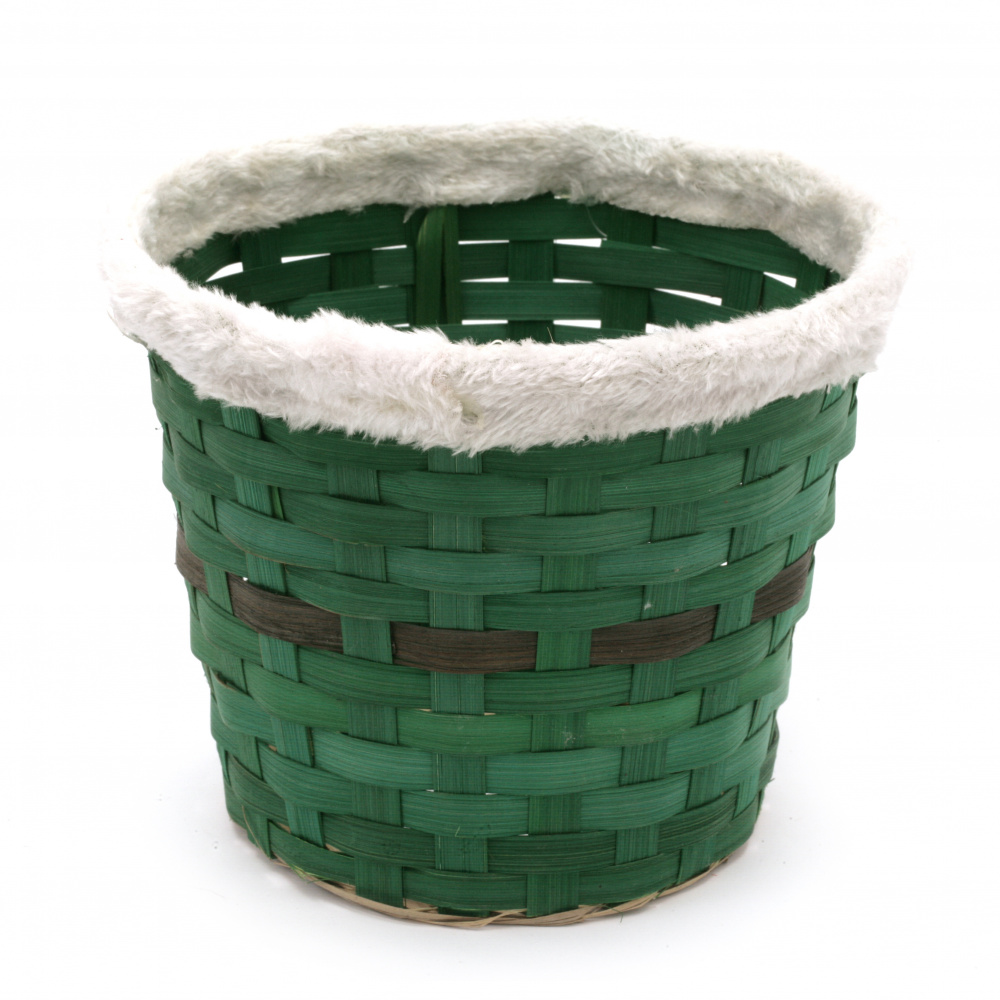 Ghiveci cu curea 200x165 mm tricotat culoare verde