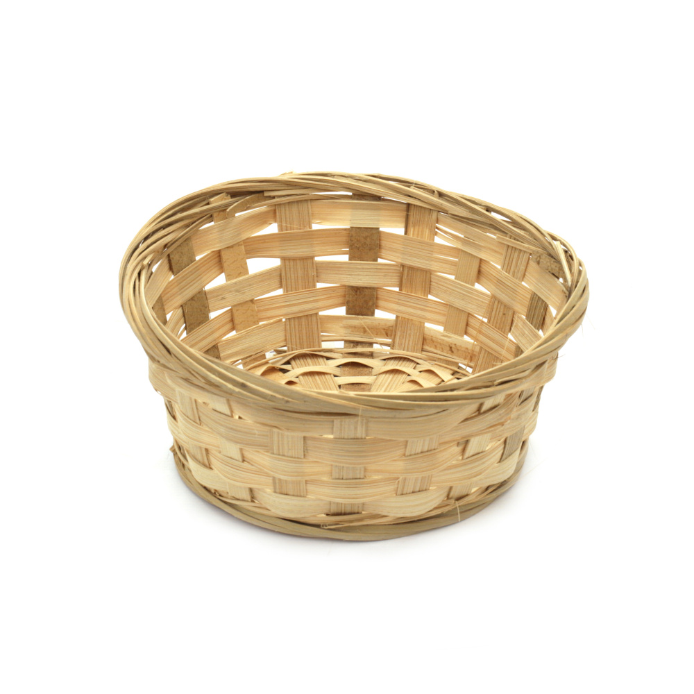 Oval Woven Basket, 160x70 mm, Light Wood, Wicker Bread Basket for Food Serving, Fruits and more