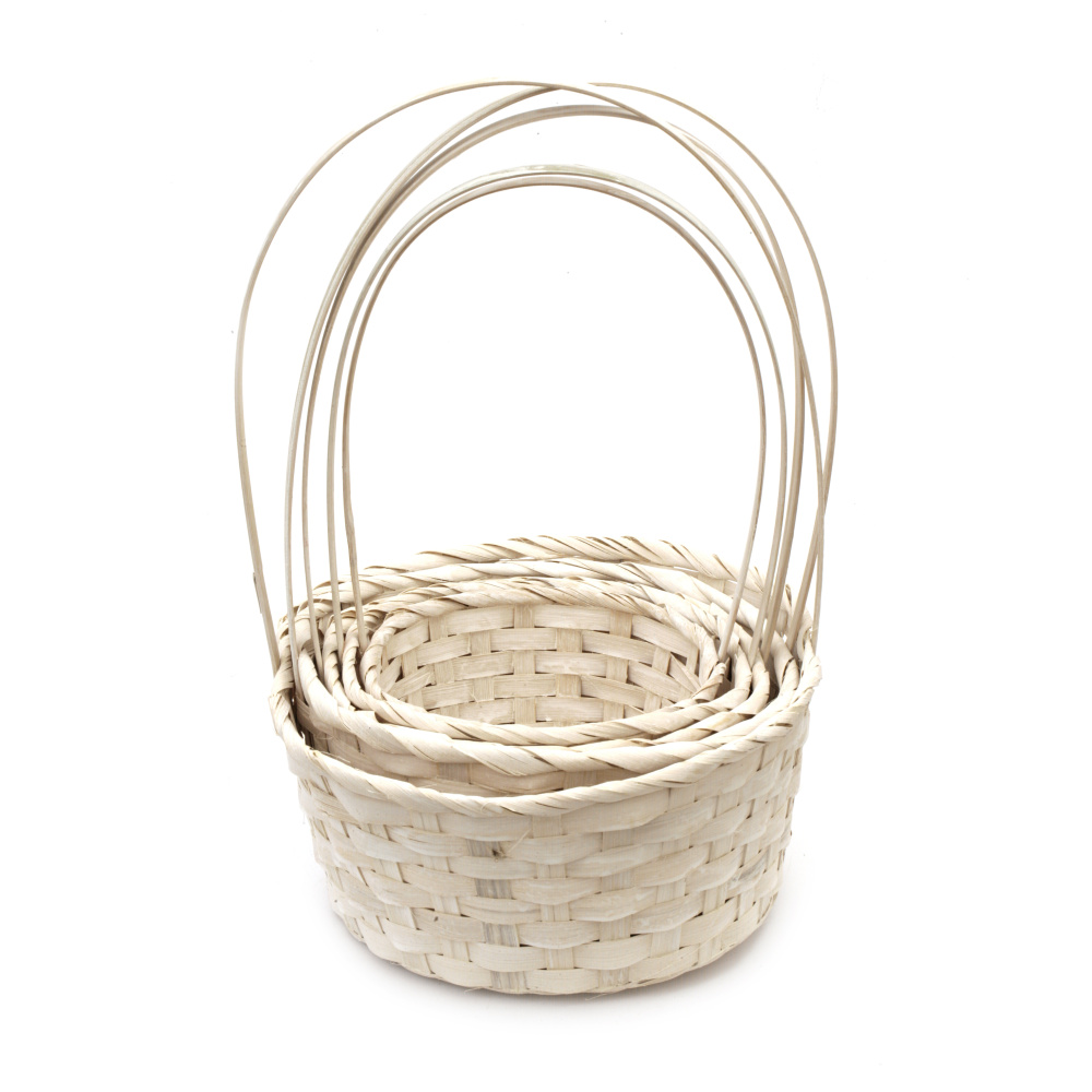 Set of Baskets: 230x360, 210x355, 190x340, 170x310, 150x290 mm /  White - 5 pieces