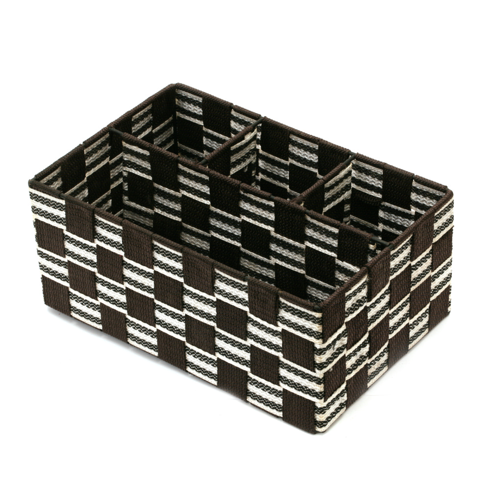 Textile Basket, 250x160x105 mm, Mixed Color, 4 Compartments