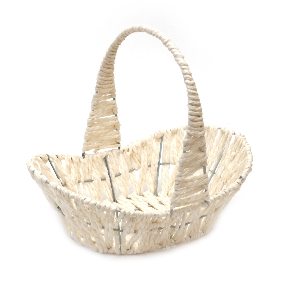 Wicker basket 265x170x230 mm color white