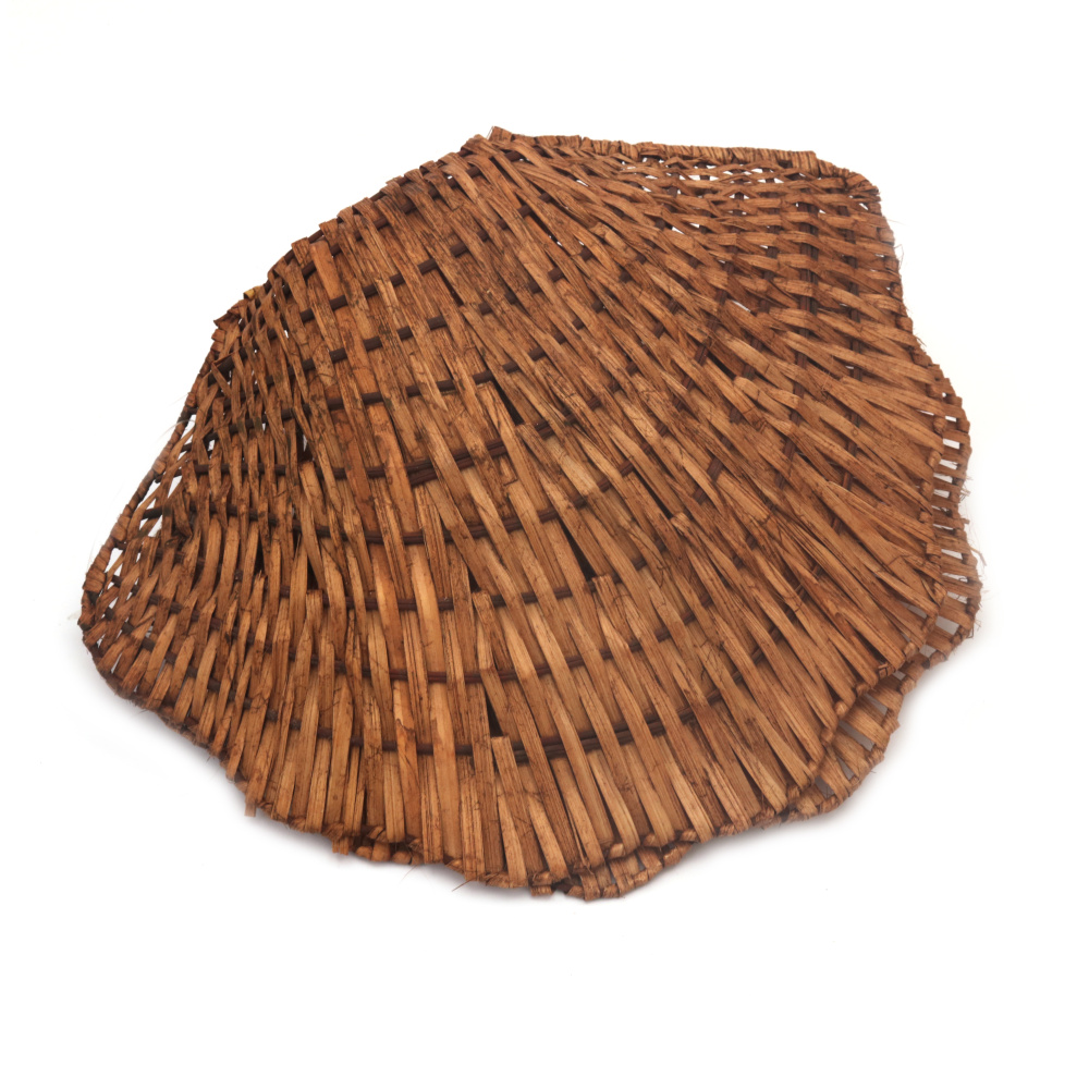 Woven Decorative Basket "Shell" Design, 295x240x120 mm, Dark Wood