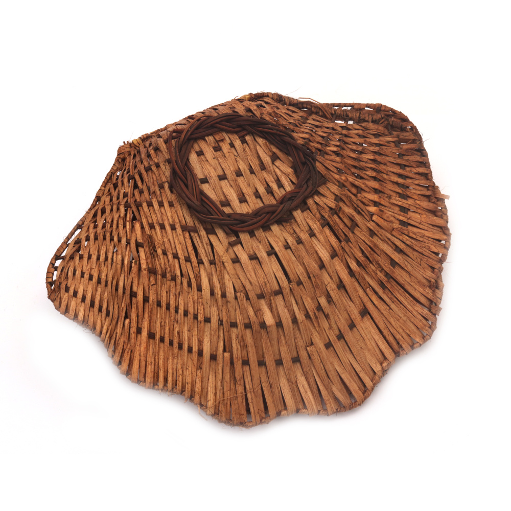 Woven Decorative Basket "Shell" Design, 295x240x120 mm, Dark Wood