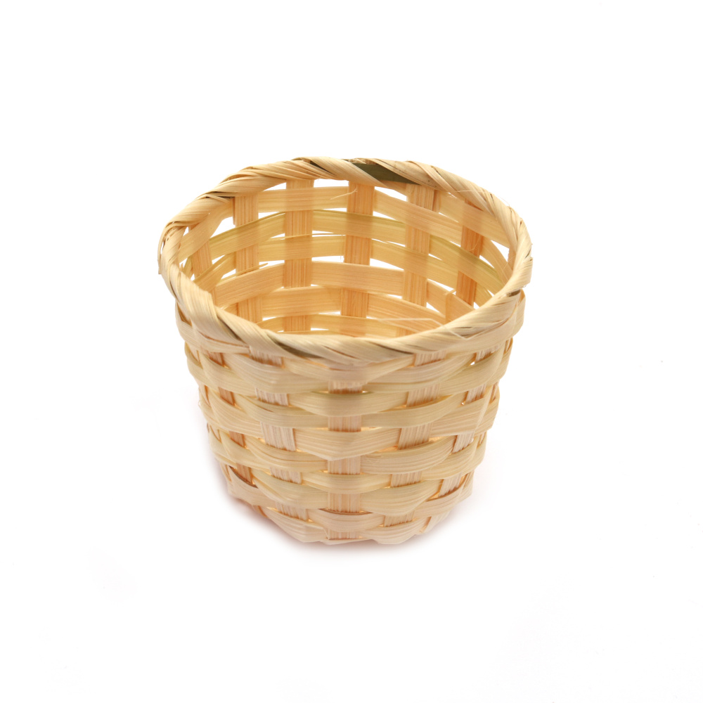 White Wicker Basket, 80x50x65 mm