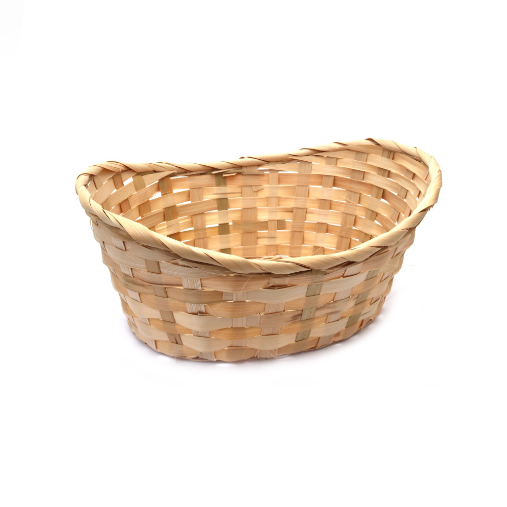 Natural Woven Oval-Shaped Basket, 280x210x110 mm
