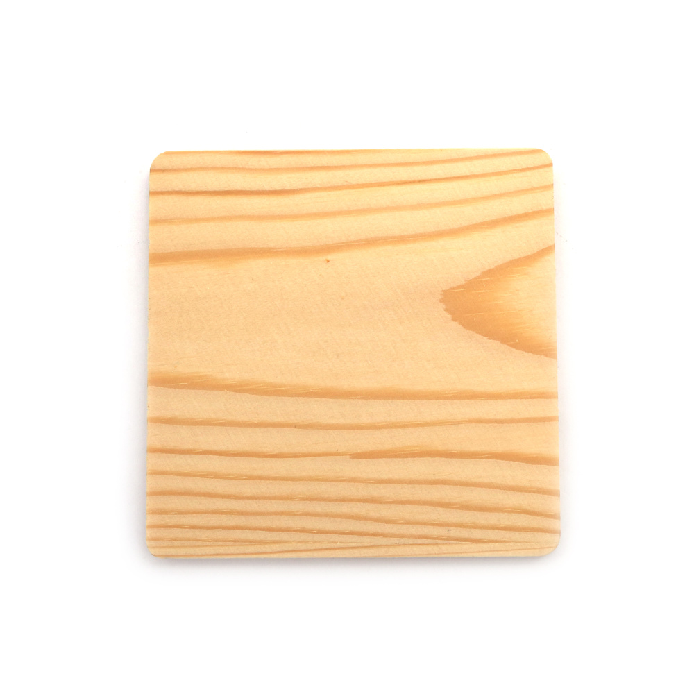 Natural Wooden Square Plaque, 100x100x7 mm Size, for Decoration – Ideal for Painting, Craft Projects & Handmade Designs