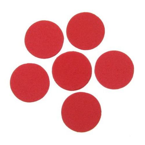 Foam Red Circles for Embellishment, /EVA foam material/, 24x2mm - 20 pcs.