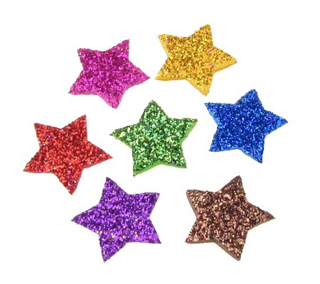 Gliter Star Embellishment, E.V.A.Foam, Mixed 18x2mm 20pcs