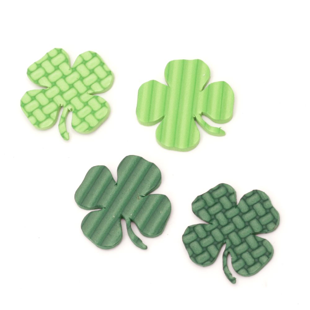 Clover Embellishment, E.V.A.Foam, Green 26x2mm 20pcs