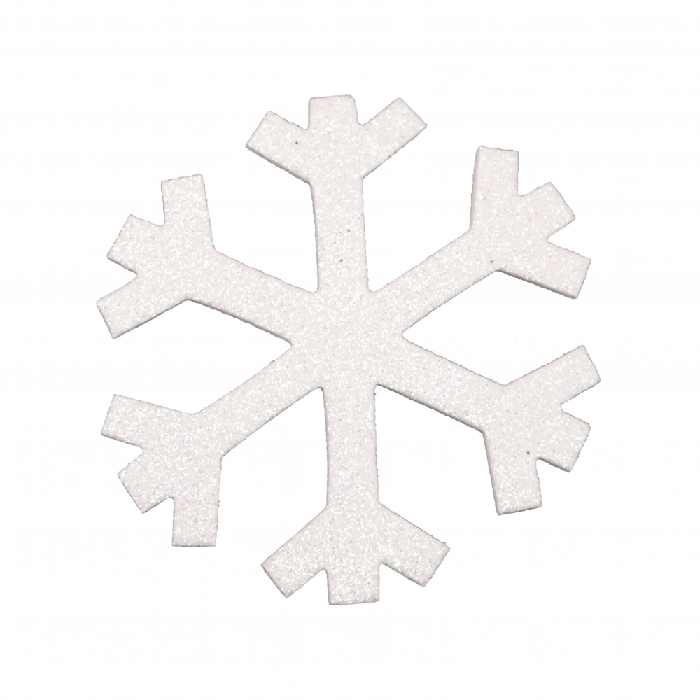 Снежинка с брокат фоам 71x2 мм -10 броя
