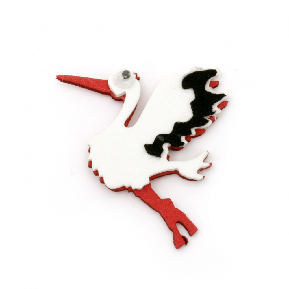 Stork Bird Embellishment, E.V.A. Foam, 45x35mm 10pcs