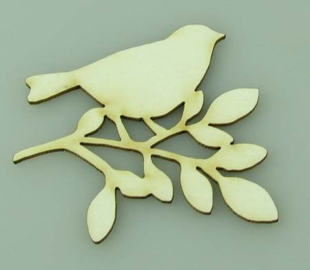 Bird on a twig of chipboard 55x50x1 mm - 2 pieces