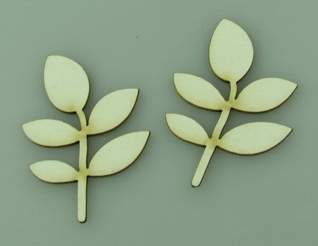 Branch of chipboard, decorative element 50x35x1 mm - 2 pieces