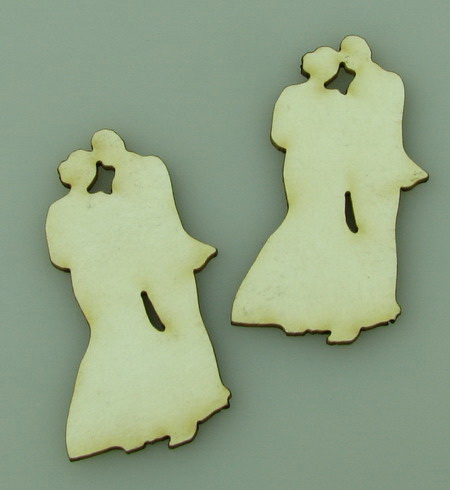 Newlyweds from chipboard for festive cards, wedding albums, frames making 50x25x1 mm - 2 pieces