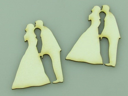 Newlyweds from chipboard for decoration of boxes, albums 50x35x1 mm - 2 pieces